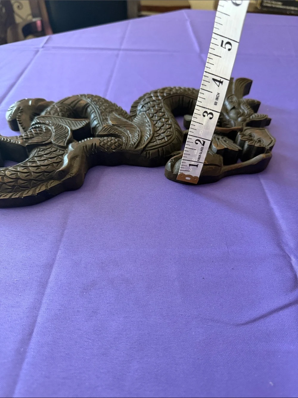 Vintage Hand Carved Wood Asian Dragon 🐉